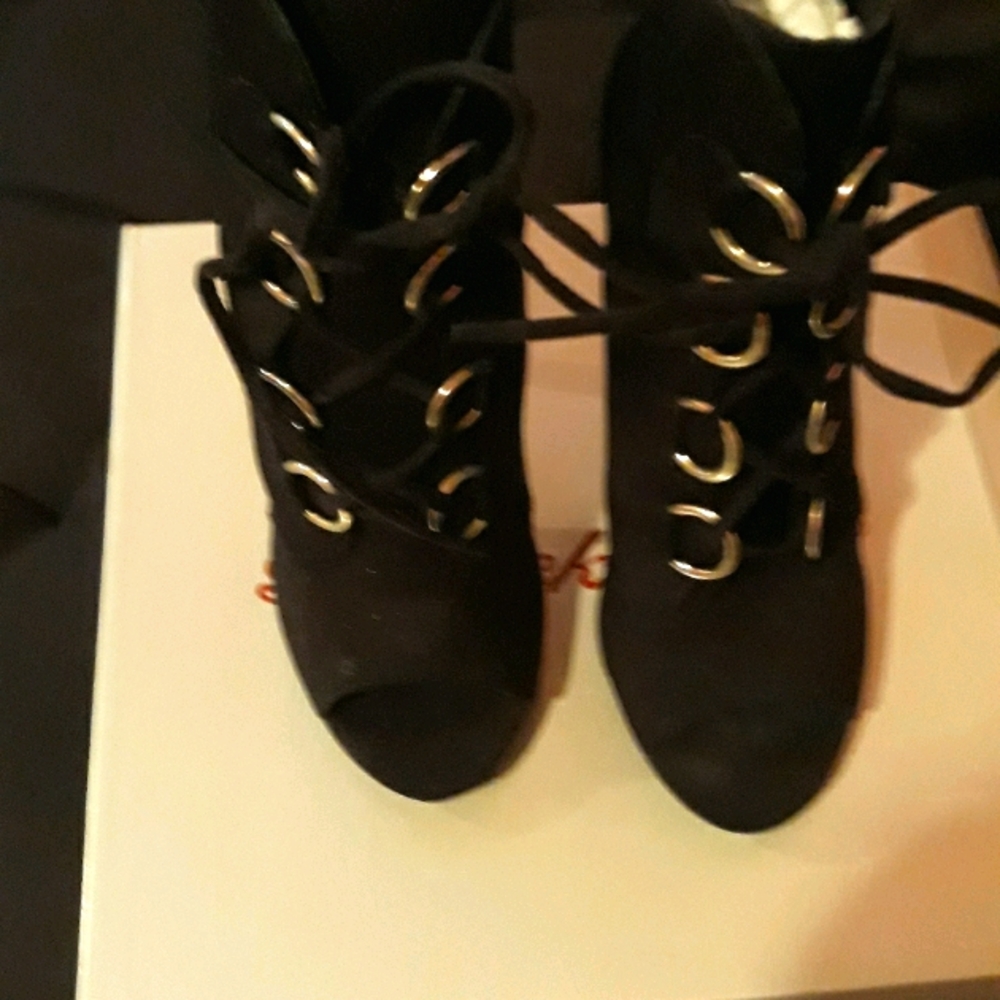 Black high heel booties